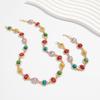 Salircon Colorful Rhinestone Chain Choker Necklace Men  Luxury Trendy Simple Clavicle Chain Necklace Bracelet Party Jewelry