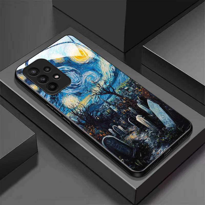 Handyhülle Glas TPU Handyhülle für Samsung Galaxy S26 S25 S24 S23 S22 S21 FE, Ultra, Plus Stoßfest Halloween-Thema