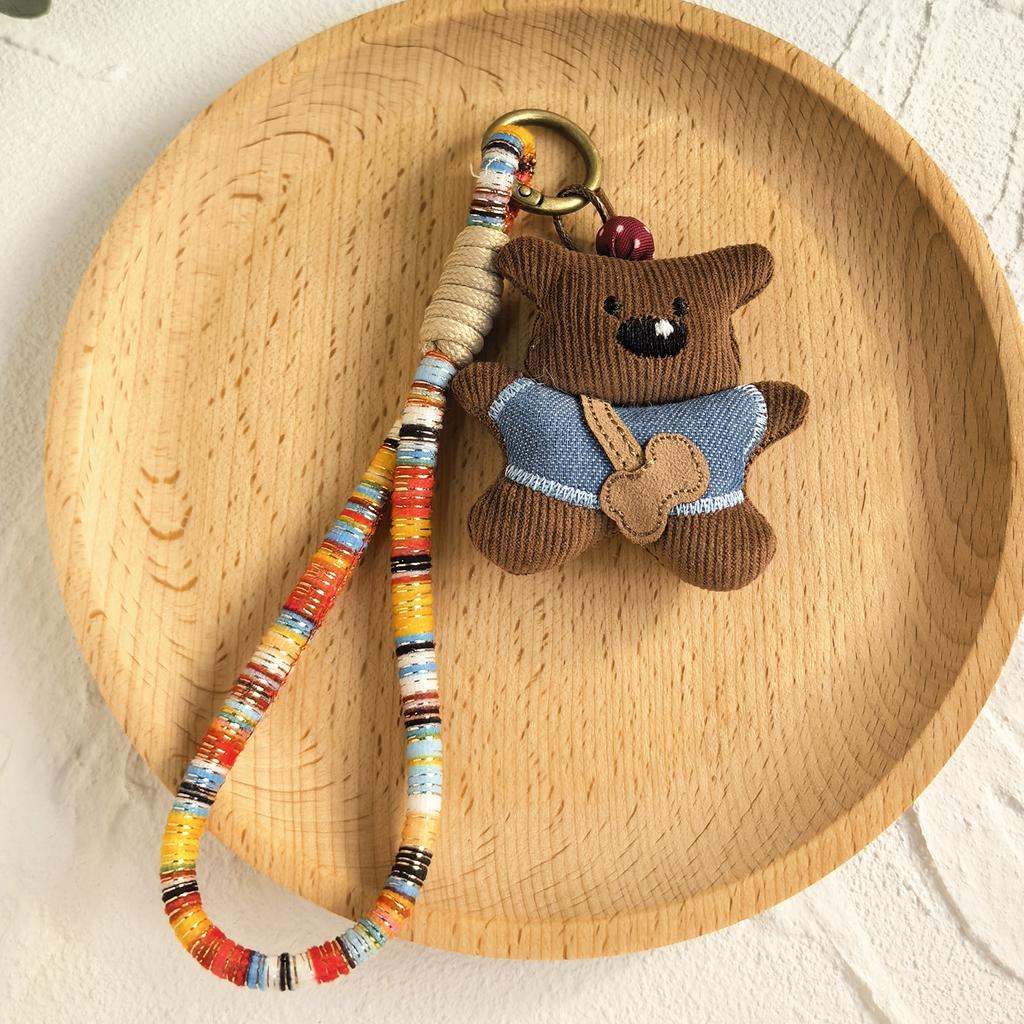 Pendentif de dessin animé en tissu fait main, poupée, porte-clés, accessoires de sac, collection de bijoux d'animaux mignons