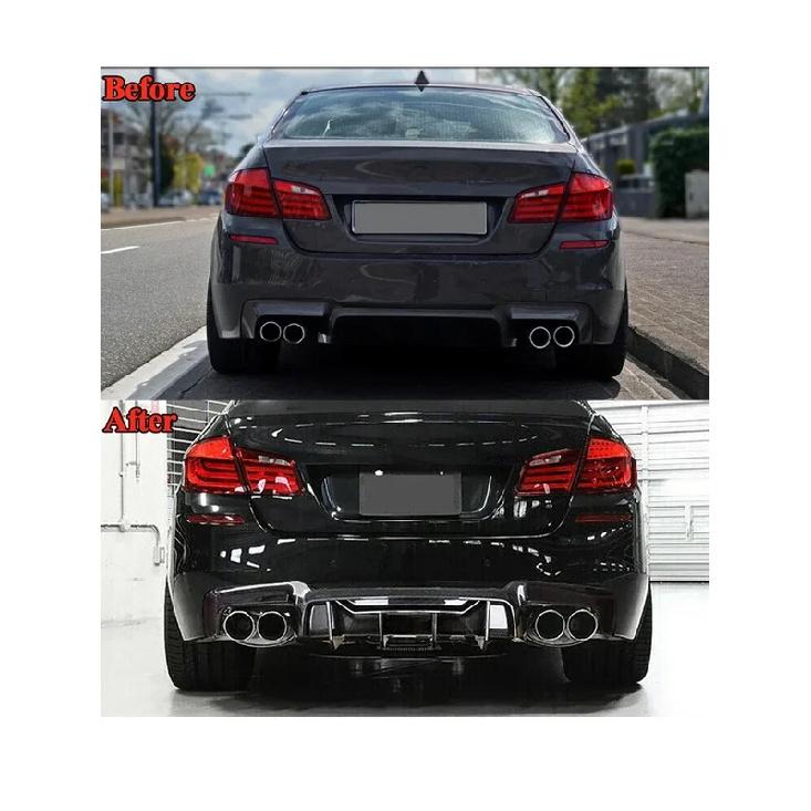 For Bmw F10 F11 CS Style Rear Diffuser Bumper Lip Carbon Fiber Look Auto Body Kit 2011 2012 2013 2014 2015 2016 Rear Bumper