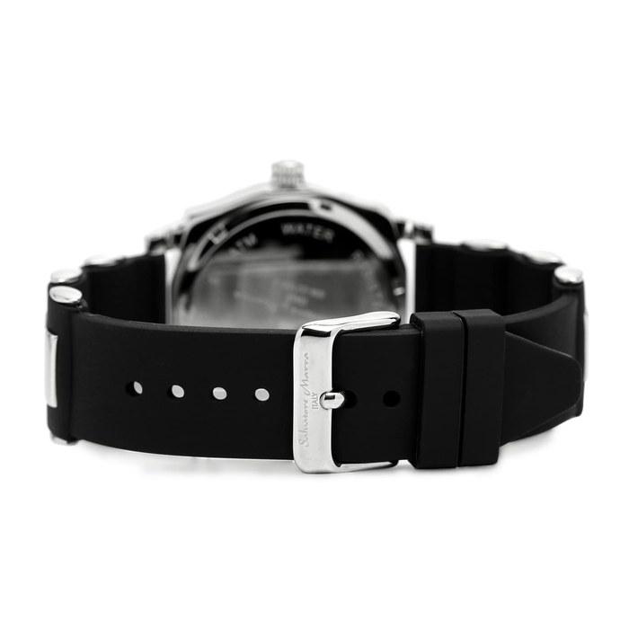 [Salvatore Marra] Watch Moon Phase Multi-Calendar 50m Waterproof Business Formal Men's Rubber Strap Limited Edition Black Silver