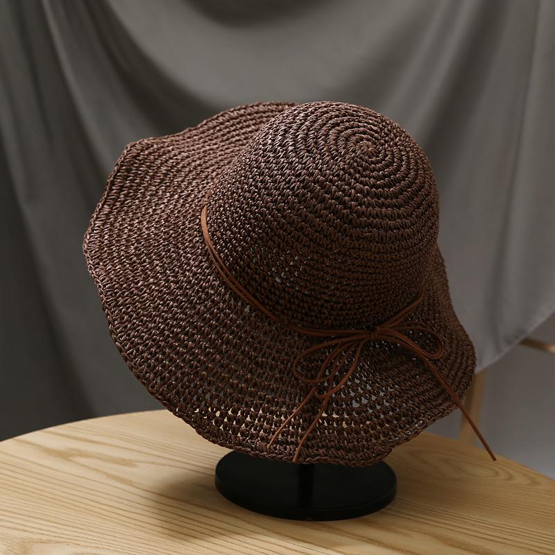 Women's Summer Straw Hat, Fresh and Simple Korean Style, Versatile for Beach Trips, Sunshade Sun Hat, Wide Brim Sun Protection Fisherman Hat