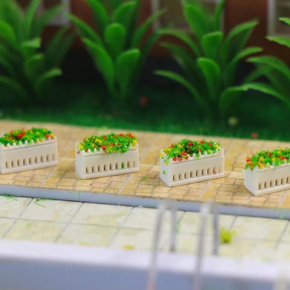 10pcs 1:50 1:75 Scale Micro Landscape Flower Bed Model Plastic Garden Border  Minihouse Accessories