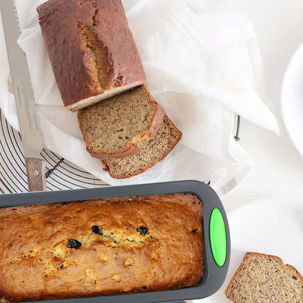 1pc Silicone Rectangular Toast Oven Tray,Non Stick, Flexible Baking Pan for Muffins, Bread, Pies, Cakes, Chocolates, Jelly, Kitchen Baking Essentials