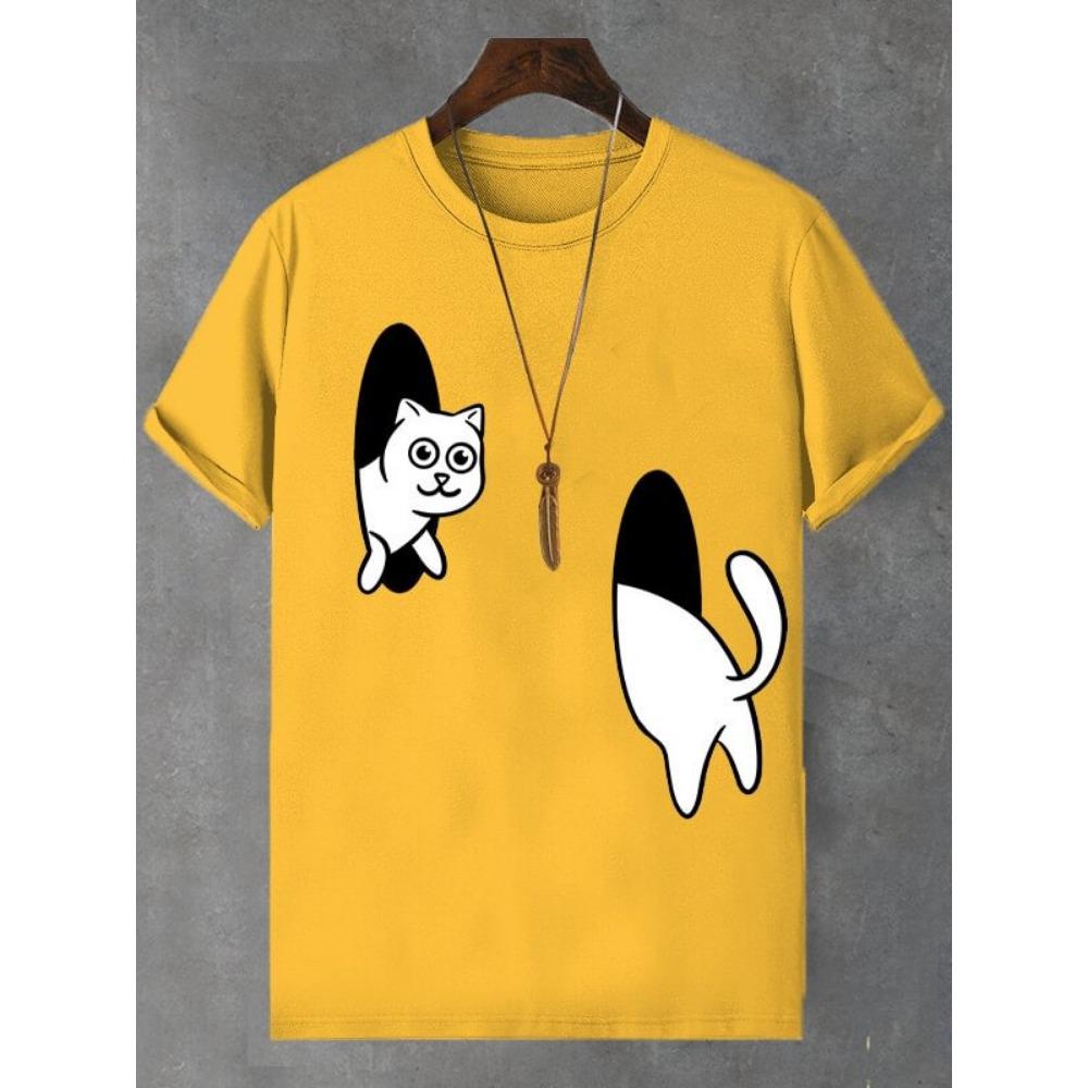 New Funny Cat Play Chess T-Shirts 3D Print Men Women Short Sleeve Hip Hop T Shirt Oversized Y2K Harajuku Tees Tops Kids Clothing