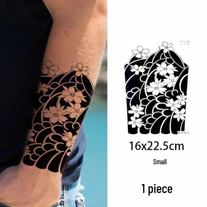 Cherry Blossom Juice-Based Semi-Permanent Waterproof Arm Tattoo Sticker - Non-Reflective, Celebrity-Inspired Design