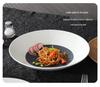 High-End Multi-Color Ceramic Dinnerware Set: Western Plates, Soup Bowls, Salad Bowls, and Wide-Edged Flat Plates for Commercial Use.