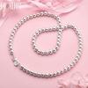 925 Sterling Silver 16-30 Inches 6mm Bead Chain Fashion Necklace Wedding Jewelry