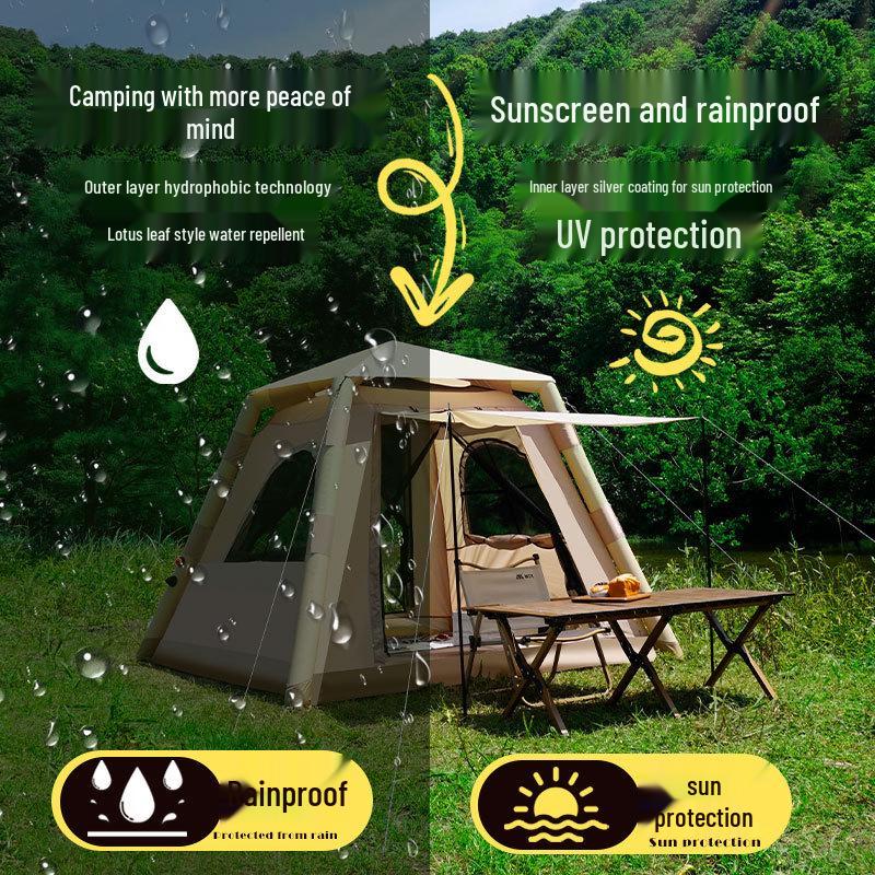 Portable Rainproof 3-5 Person Inflatable Tent - Fully Automatic Outdoor Camping Gear