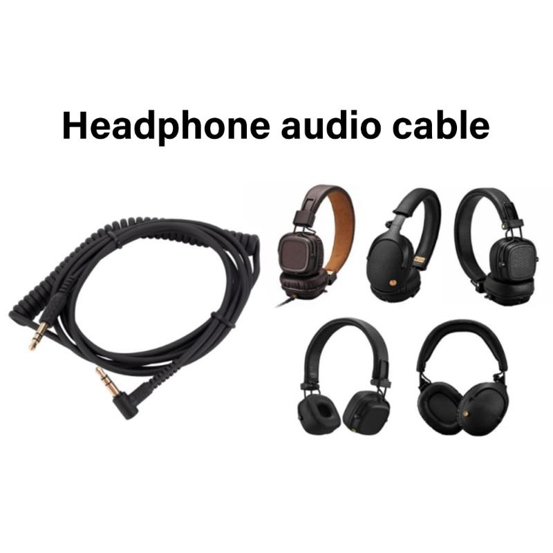 High Fidelitys 3.5mm Stereo Cable For Monitor Major 2 Major 3 Headphone Spirals Wire Cord Metal Connectors L Shaped Plugs