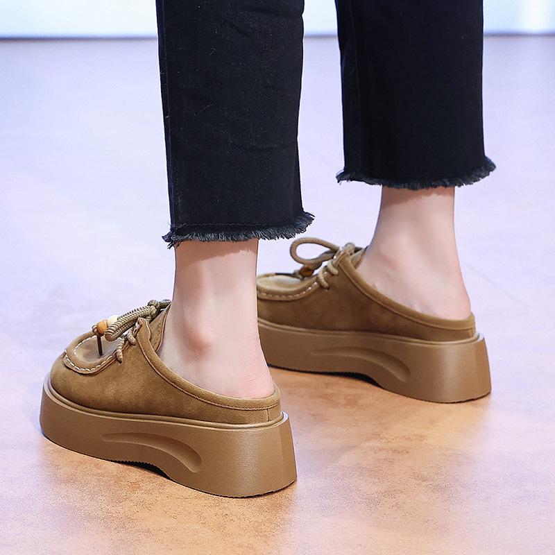 Thick-soled Birkenstock Slippers for Women To Wear In the Autumn of 2025, the New Muffin Is Not Tired, and One Pedal Is a Bag Head and Half Slippers.