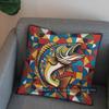 2D Buntes Fischmuster Kissenbezug Muster Kissenbezug Geeignet für Sofa Schlafzimmer Auto Kissenbezug