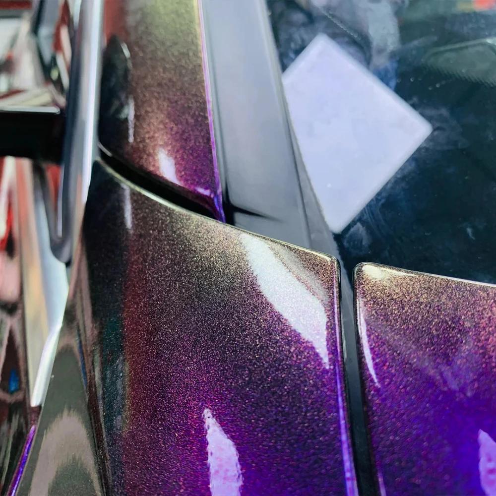Car Sticker Diamond Purple&Gold Wrapping Vinyl Film Color Change Film PET Bubble Free Decals Car Sticker Interior Exterior