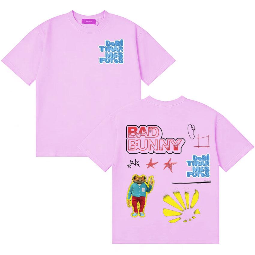 Streetwear Rapper Bad Bunny Album Cover Gothic Print Tshirt Debi Tirar Mas Fotos DTMF T Shirt Unisex Women Cozy Oversized Tshirts
