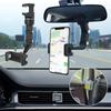 Adjustable Telescopic Car Rearview Mirror Mount Phone Holder Universal Phone GPS Video Shooting Bracket 360° Rotating