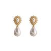 JMXD Vintage French Teardrop Baroque Pearl Earrings Irregular Palace Style Bridal Dangle Wedding Jewelry Elegant Statement Fashion