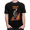 Custom Catch Me Burnin Bicycle Cyclist Skeleton T Shirts Men Pure Cotton Tee Tops Tshirts ShortSleeve Fashion Tshirt Clothing