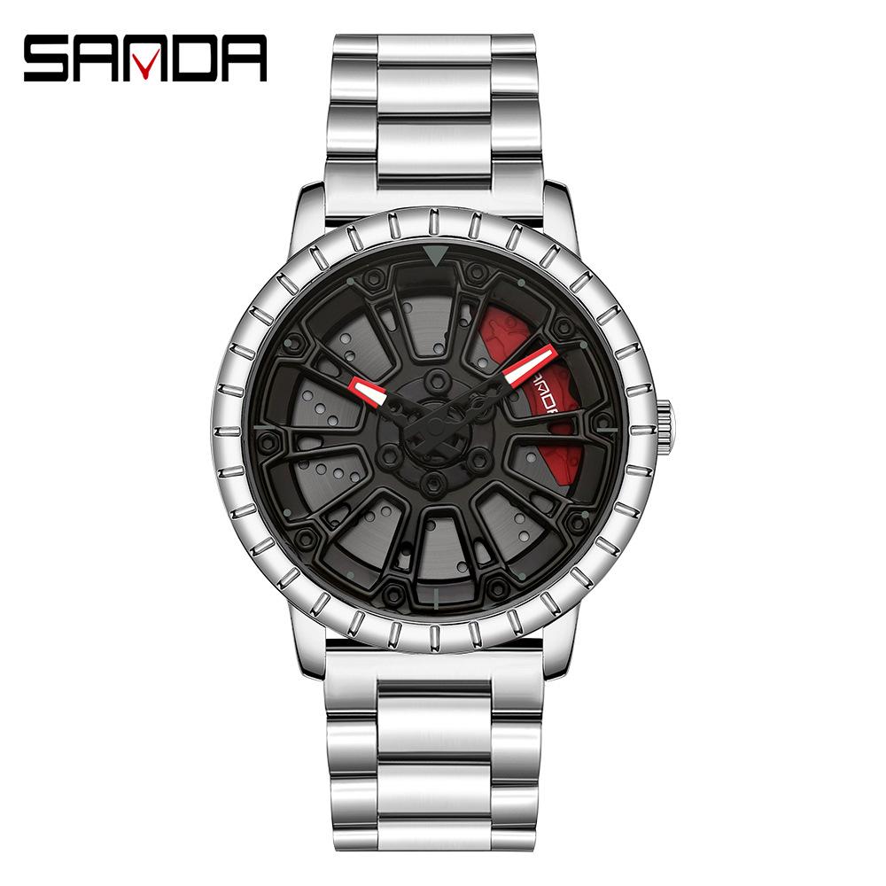 Sanda Meilleure Vente 1088 Montre pour Adolescent: Personnalisé, Cadran Rotatif 3D, Tendance, Quartz Étanche.