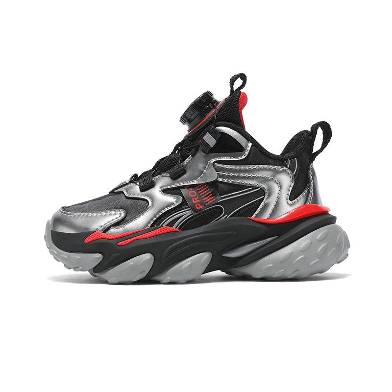 Children's Non-Slip Leather Basketball Shoes with Thick Sole and Breathable Design