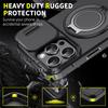 Magnetic Ring Stand Phone Cases For iPhone 16 15 14 13 12 11 Pro Max Plus Case For Magsafe Slide Camera Protection Armor Cover