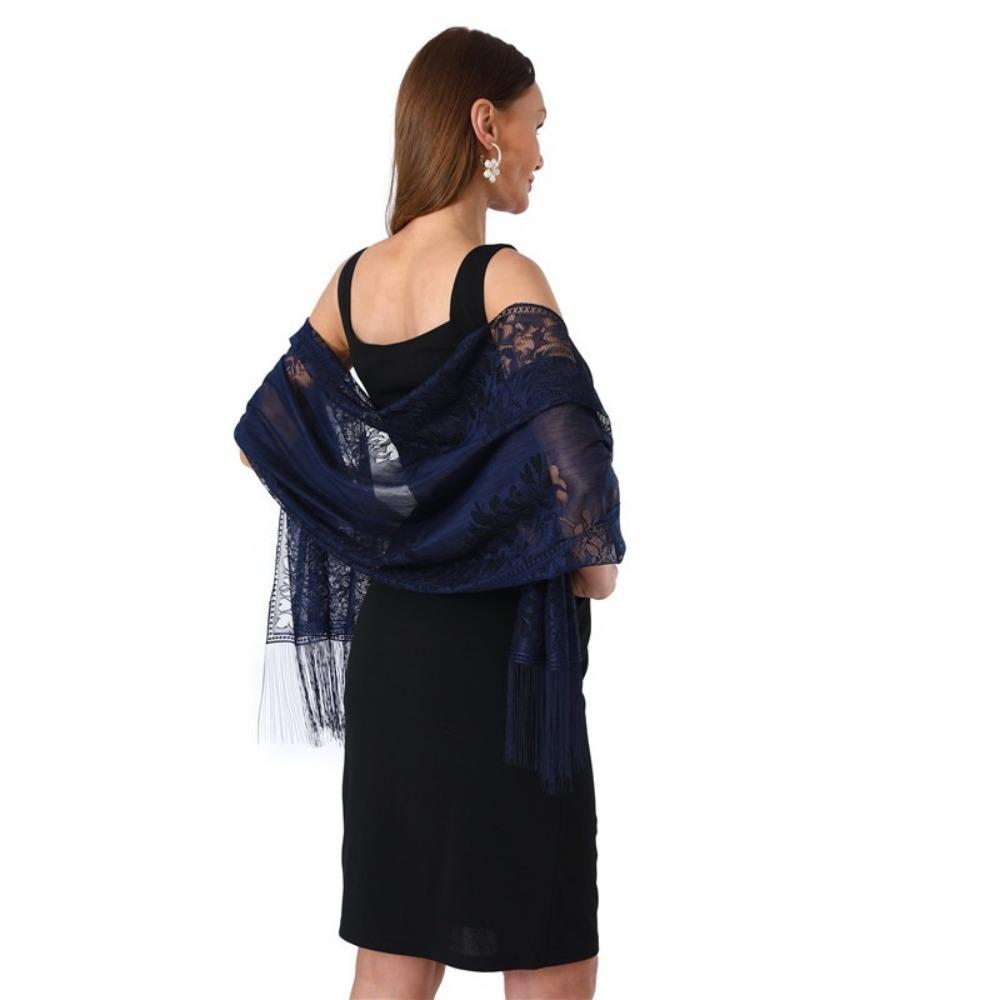 Solid Color Lace Shawl Hollow Tulle Shawl Wedding Accessories Fashion Scarf Cosplay