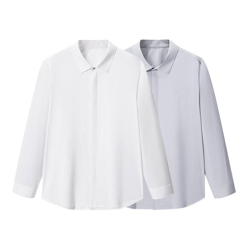 GXG Men's Embroidered Textured Casual Long Sleeve Shirt