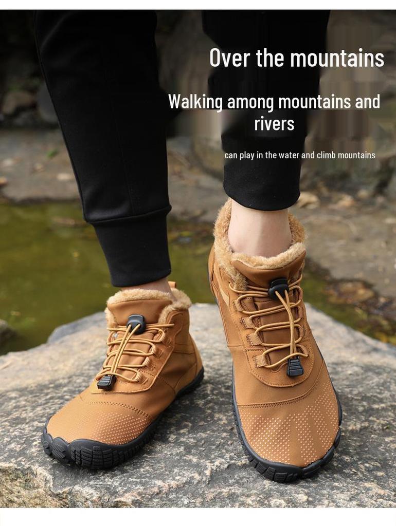 Couples' Winter Warm Five-Finger Non-Slip Waterproof Hiking and Cycling Shoes