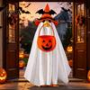 Soft Fabric Halloween Decor Ghost Goose Costume, Wizard Hat, Cape, Pumpkin Candy Reusable Decoration Bag, Outdoor Yard for Statue or Garden