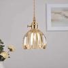Retro Modern Glass Flower Twisted String Pendant Lamp Dining Room Bedroom Bedside Pendant Lamp With Built-in Switch Lighting