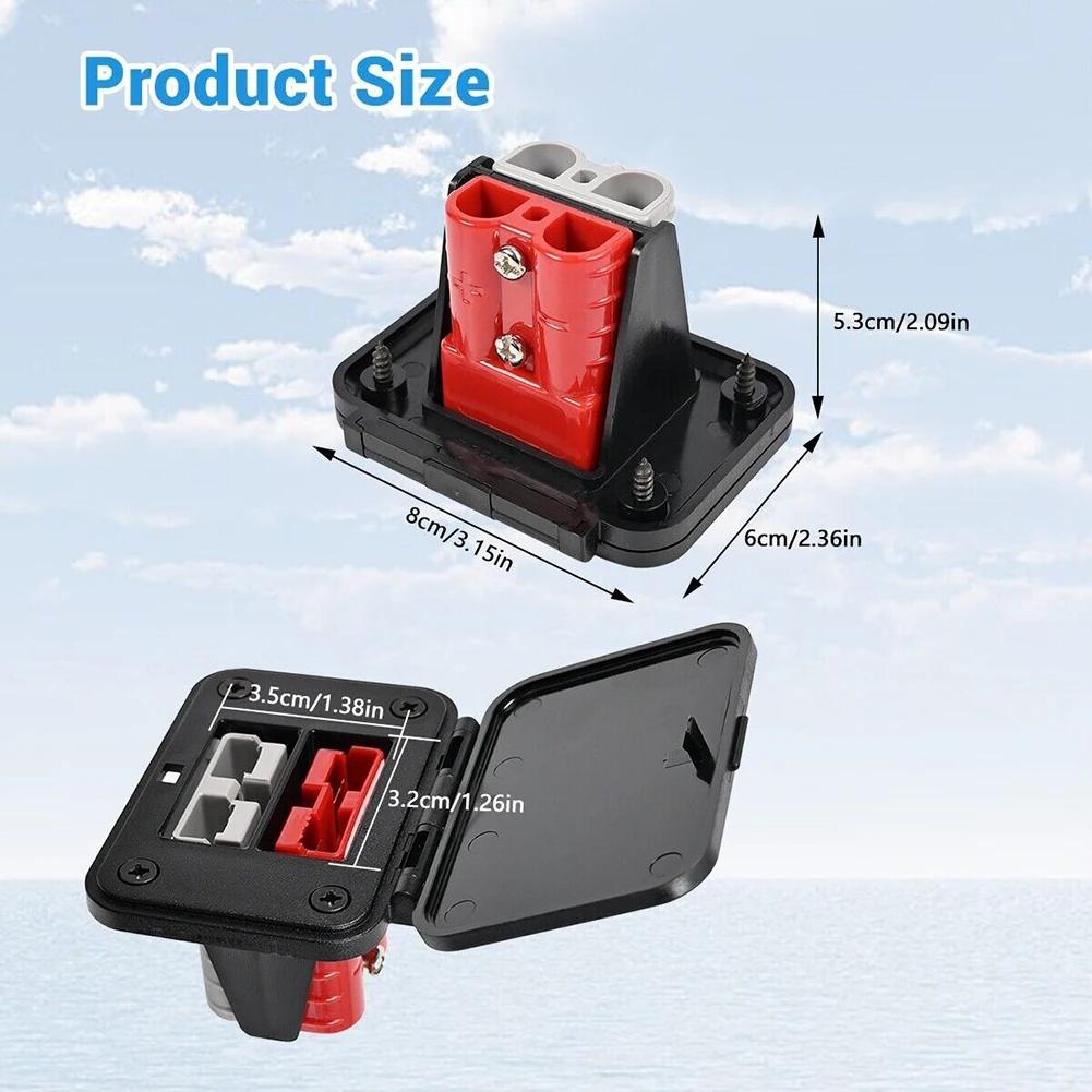 1Pc 50A For Anderson P-lug Charging Panel Flush Mount Bracket Cover Connector P-lug Bracket For Ship Yacht RV Bus Caravan