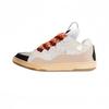 Leather Splicing Casual Shoes Trendy Sports Shoes Men's and Women's Board Shoes Bread Shoes