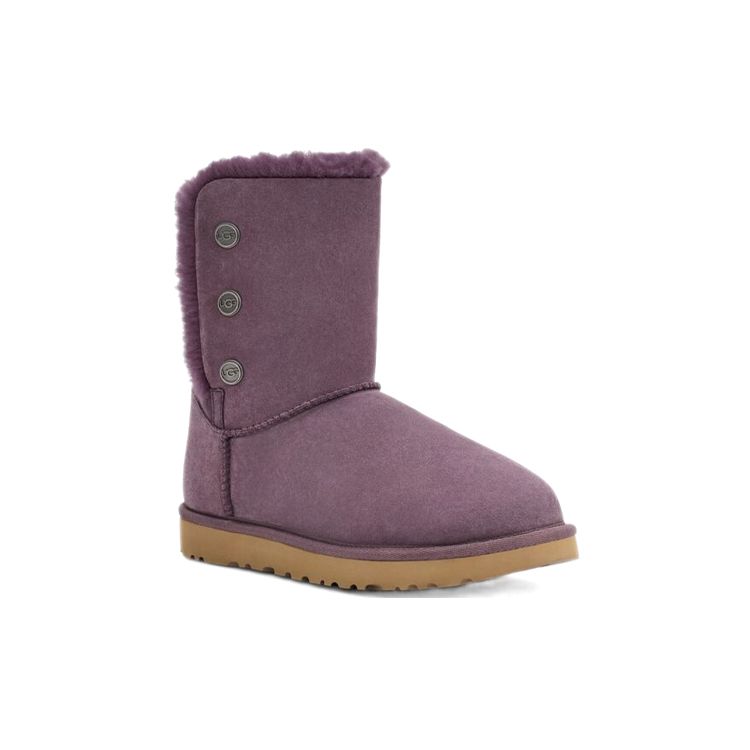 UGG Bailey Snaps Warm Durable Non-Slip Comfortable Plush Mid-Calf Snow Boots Women Boots Purple 1127151-TRO