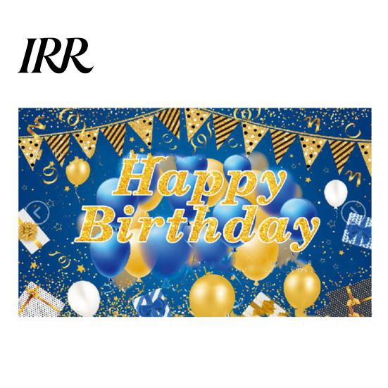 Double-sided Printed Banner Happy Birthday Backdrop, Party Photo Background Cloth for Celebration, Decorative Bunting Flag Decor Kids Women, Supplies
