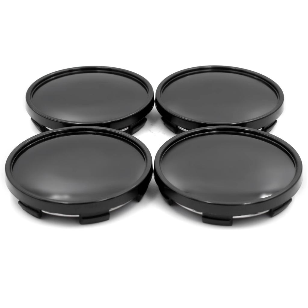 Set of 4 62mm and 58mm Wheel Center Caps, Black