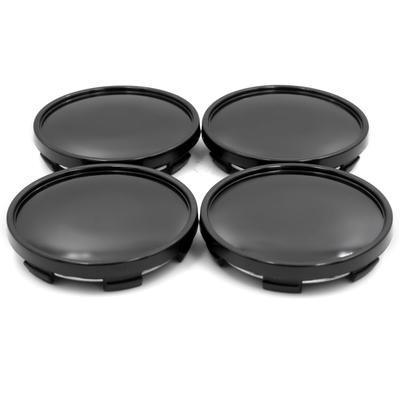 Set of 4 62mm and 58mm Wheel Center Caps, Black
