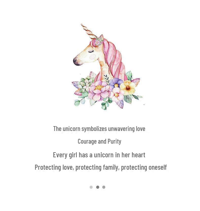 Qixi Unicorn Rose Preserved Flower & Teddy Bear Gift Set for Girlfriend or Kids