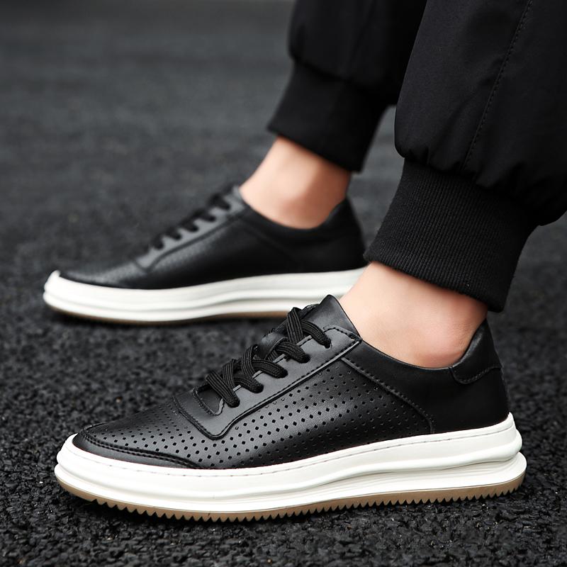 Fashion High End Brand Men's Leather Casual Shoes Breathable Lightweight Sports Oxford Shoes Interviews Commuting Men's Work Shoes