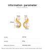 French Style Pearl Spiral Wave Titanium Steel Earrings