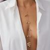 Simple Leaf Pendant, Fringed Necklace, Personalized Metal Thin Chain, Long Collarbone Chain Necklace