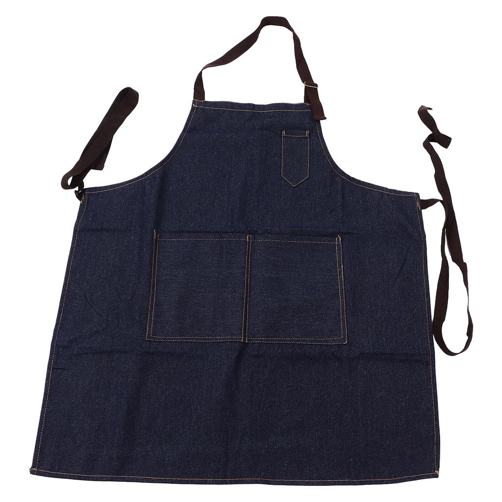 Denim Apron Abrasion Resistant Washable Chef Apron Adjustable Stylish Kitchen Apron for Cooking