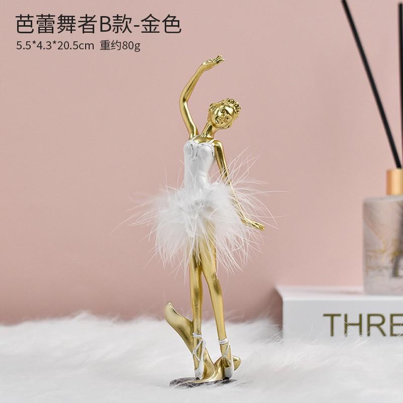 Resin Ballet Dancer Figurine Decorative Ornament Home Living Room Bedroom Gift