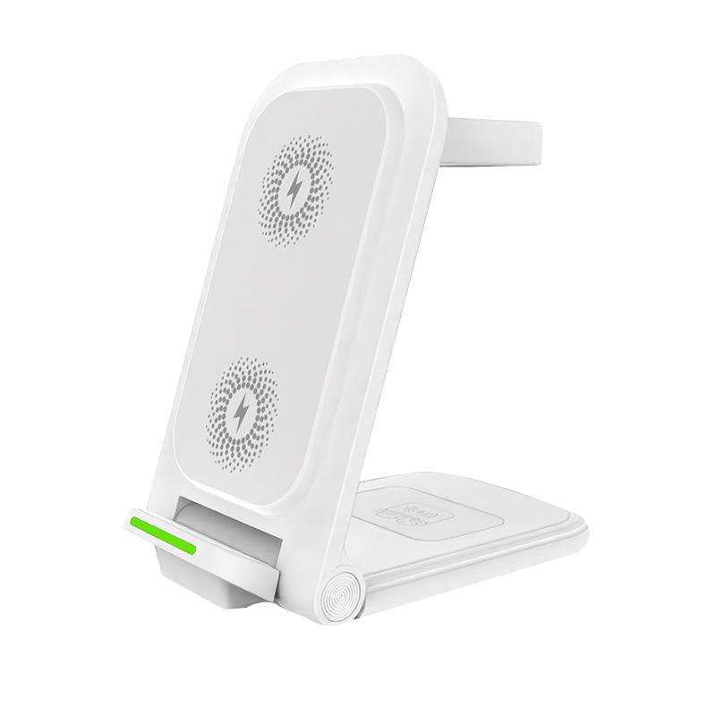 3 In 1 Foldable Wireless Charger Stand For iPhone 16 15 14 13 12 IWatch 1-9 AirPods 3/2 Fast Charging Station Phone Mount Holder