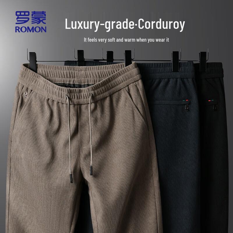 ROMON Men's Straight-Leg Warm Casual Pants