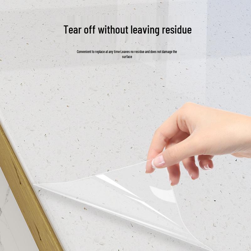 PET Extra Thick Countertop Protective Film: High-Temp Resistant, Oil-Proof Stove & Marble Sticker.
