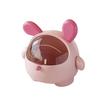 Cute Rabbit Desktop Waste Bin with Lid Large Capacity Sundries Organizer Home Office Desktop Ornament Multifunction Storage Box