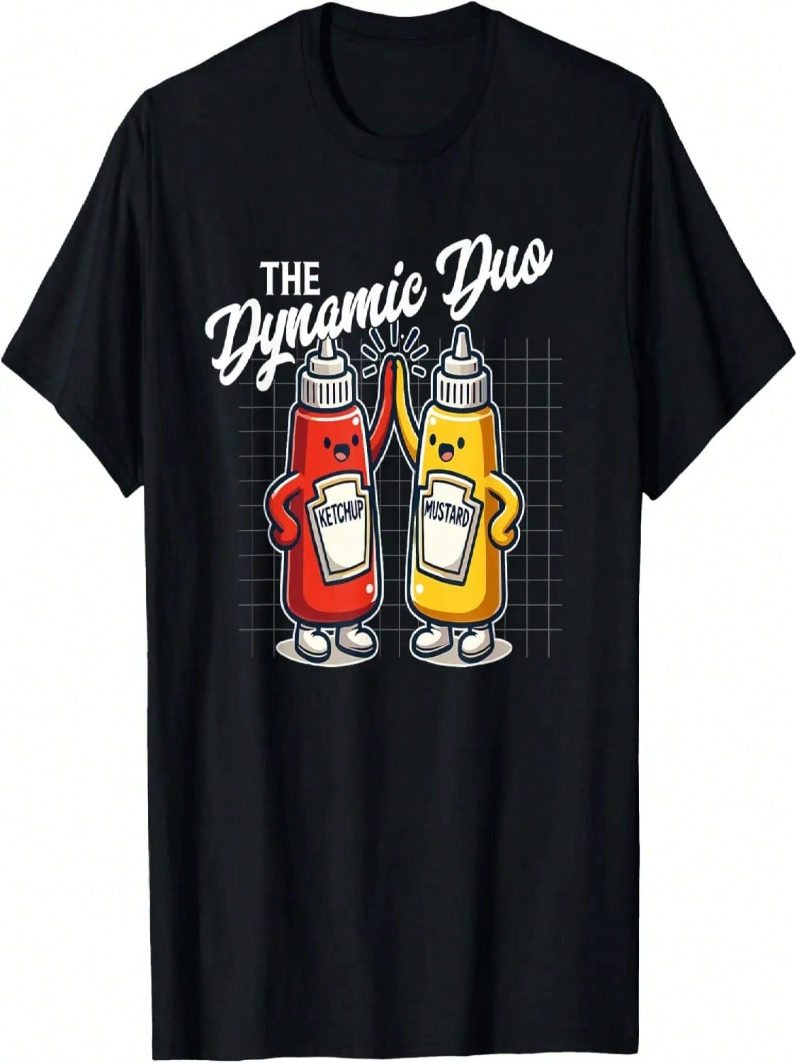 Ketchup Mustard Dynamic Duo Best Friends Funny Condiunisext T-Shirt S разноцветный