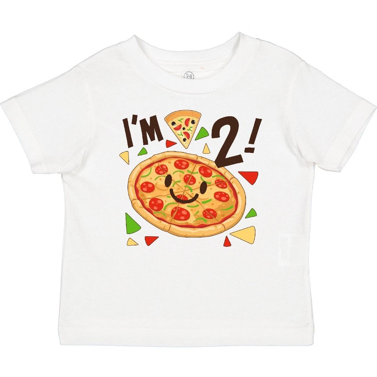 Inktastic Im Two! Pizza Birthday Party Baby T-Shirt Birthdays Second 2nd Two Old 130