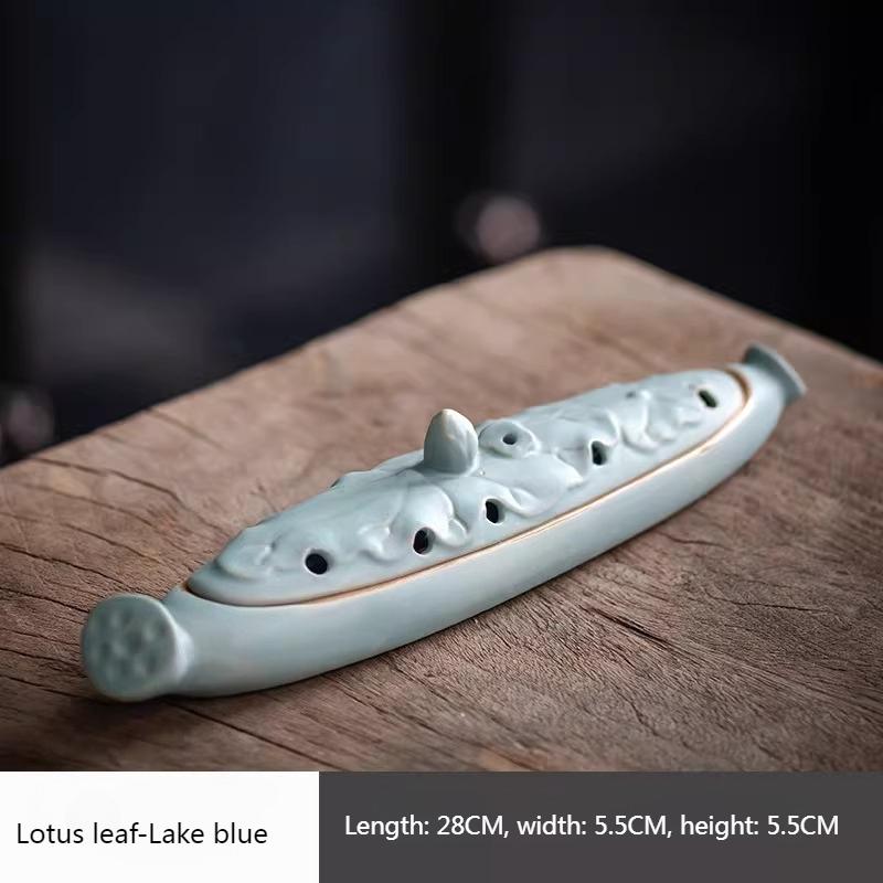 Lotus Leaf Incense Ceramic Incense Burner/Incense Insert Indoor Zen Incense Box Tabletop Ornament Creative Accessories Censer