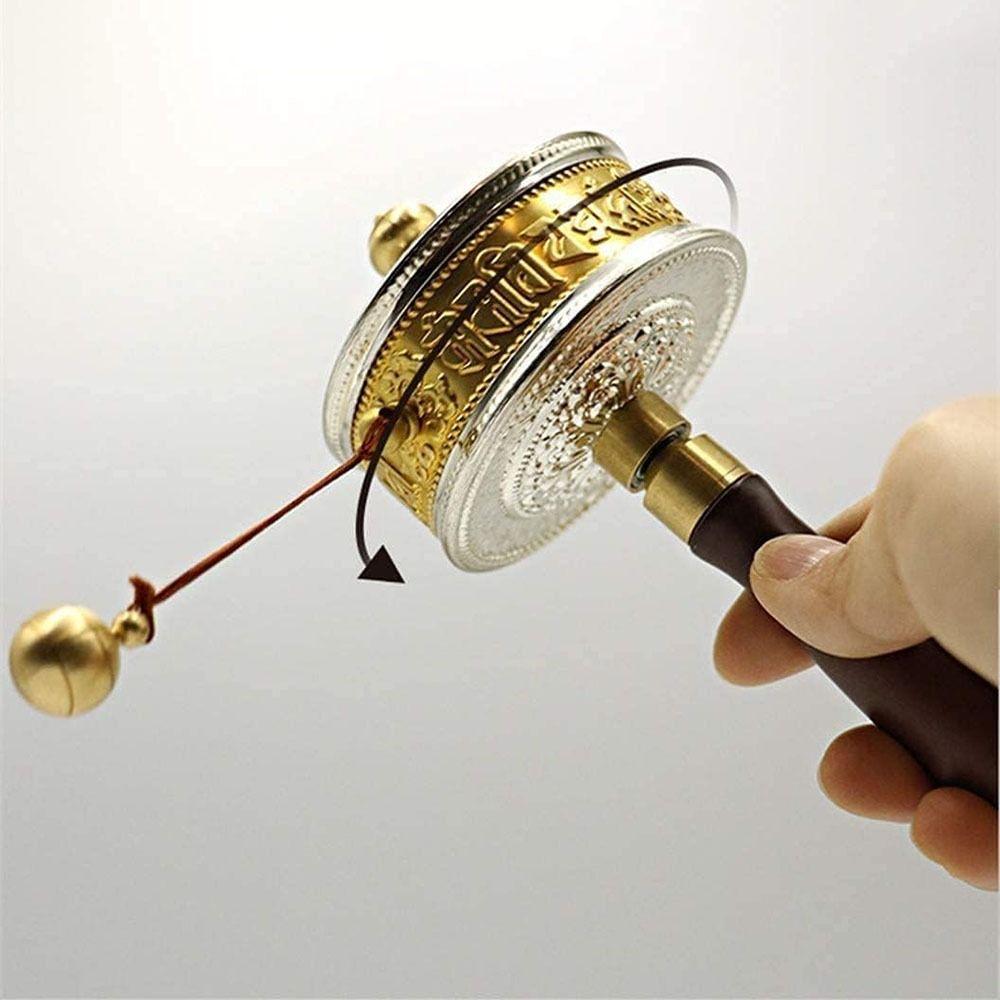 Hand Cranking Tibetan Prayer Wheel Colourful Religious Ornament  Home Decoration