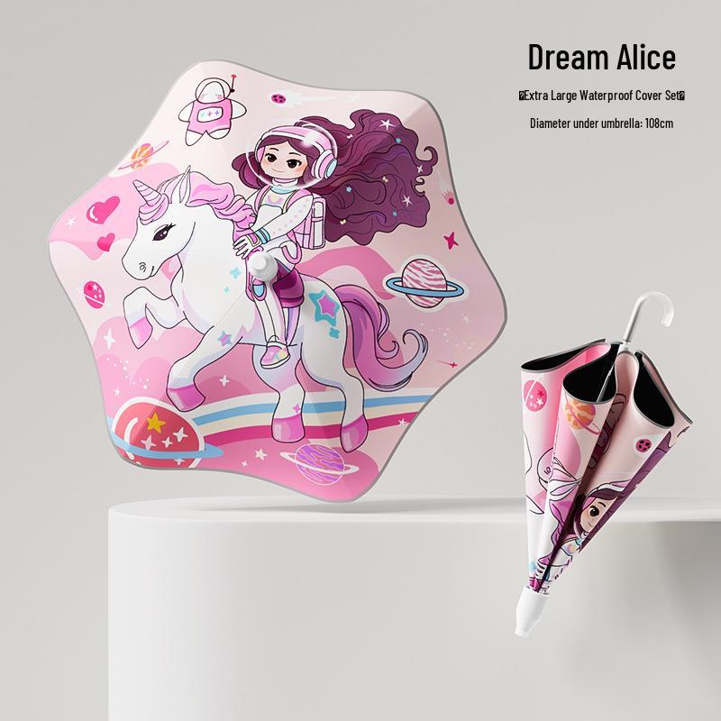 Großer Kinder-Doppelpersonen-Regenschirm für die Schule, wasserdicht, mit langem Griff